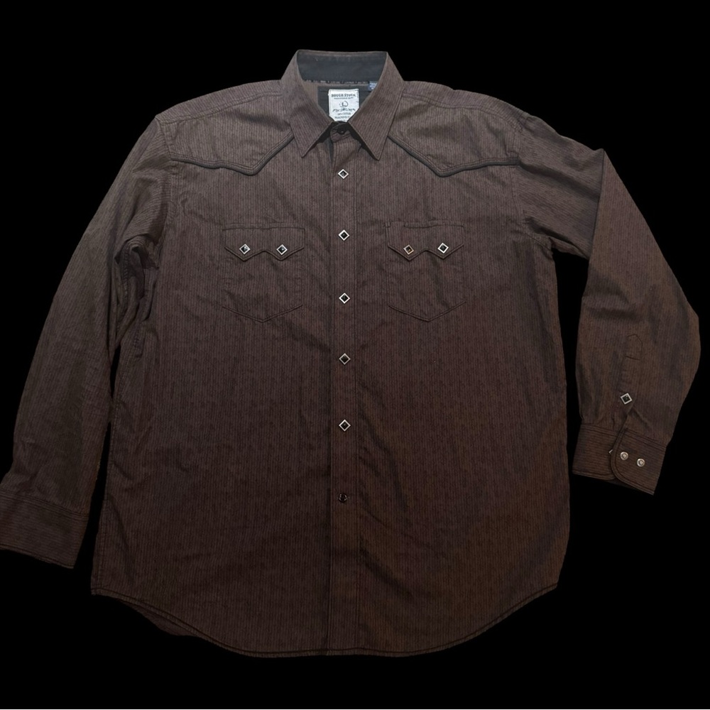 Men’s Rough Stock Panhandle Slim Long Sleeved Button Up Collared Shirt Size: L